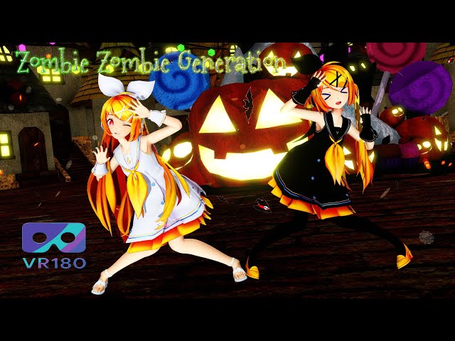 [MMD VR] [VR180] [6K] 鏡音リンでゾンビゾンビジェネレーション Zombie Zombie Generation Sour式鏡音リン Long Hair Ver