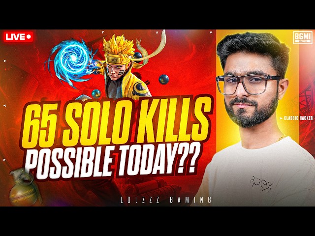 LAST CHANCE FOR 65 SOLO KILLS | CLASSIC HACKER OR WHAT | BGMI LIVE