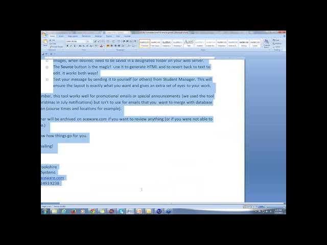 Create HTML Formatted Emails