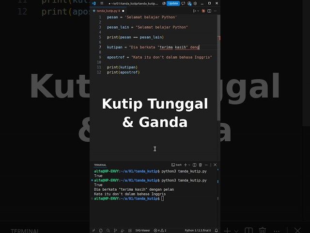 01-05 Kutip Tunggal vs Kutip Ganda di Python: Kapan Perlu Escape?