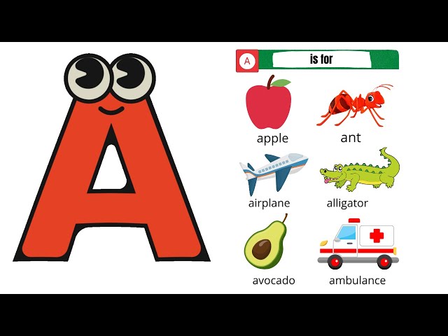 ABC Flashcards for kids |A for apple | ABCD Alphabets