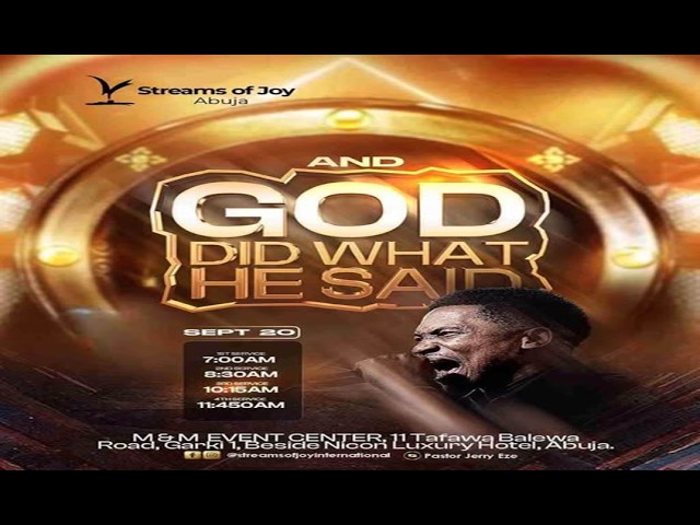 AND GOD DID WHAT HE SAID || SUNDAY SERVICE || 20TH SEPTEMBER 2026