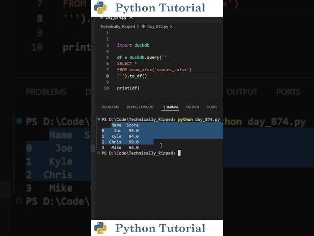 How to Read Excel Files with DuckDB | Python Tutorial