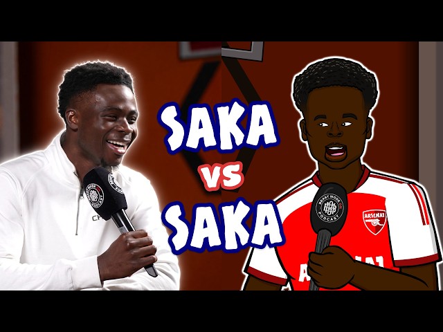 SAKA vs SAKA😂 Cartoon Bukayo grills his real-life self!