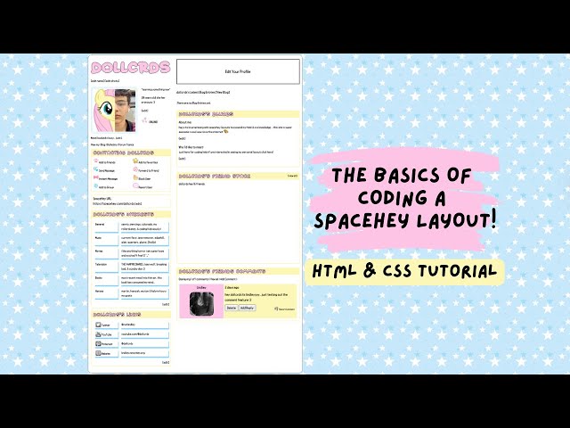 the basics of coding a spacehey layout - html & css tutorial