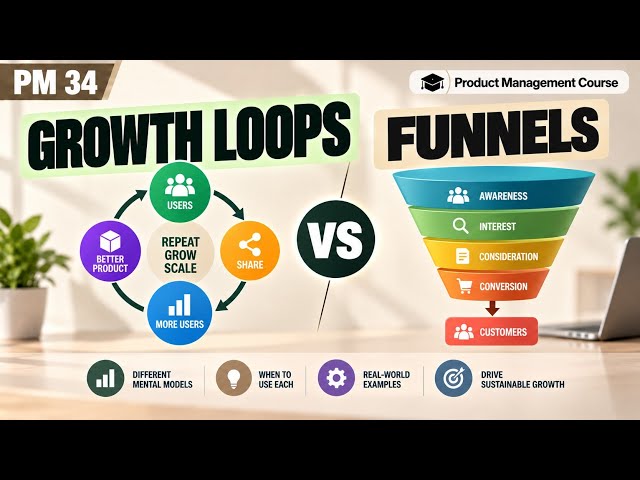 PM 34 | Growth Loops vs Funnels | Product Management Course | Uplatz