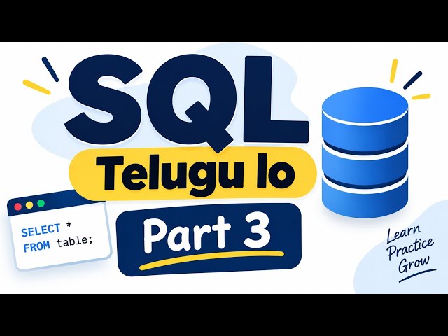 SQL part 3 | Telugu lo #sql #dbms #dsa #programming #job #fyp #explore #upskill #freshers 