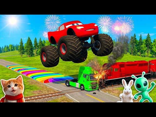 Big & Small McQueen vs Impossible Spikes - BeamNG.drive Live Stream