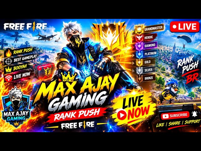 Session Rank Day By Day Gameplay 👿 😈|| Ajay Gaming Max Gaming #freefire #Max_Ajay_Gaming #livegaming