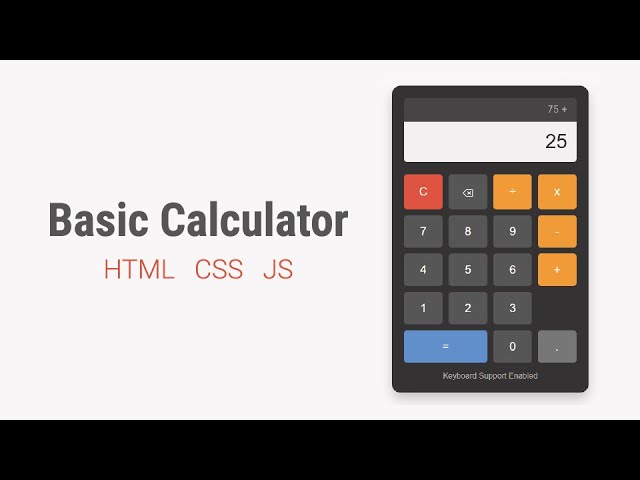 💻 Build a Basic Calculator Using HTML, CSS & JavaScript 🔢