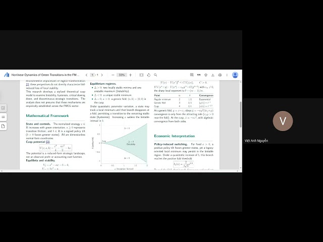 Nonlinear Dynamics of Green Transitions in the FMCG Sector: A Cusp Catastrophe Approach | VANJ 2026