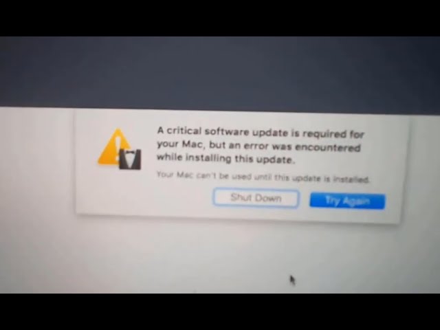 a critical software update is required for your mac touch bar not working