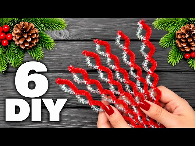 6 IDEAS 🎄Easy Pipe Cleaner Ornament for you Christmas Tree ☃️