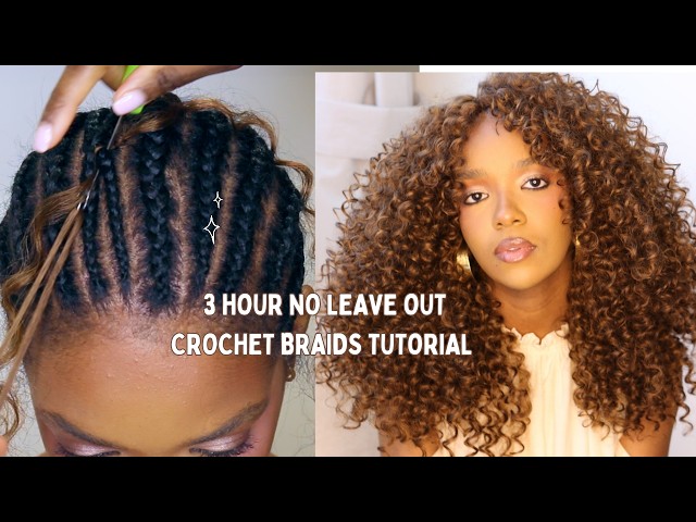 Crochet braids tutorial: 3 hour, simple, no leave out invisible crochet.