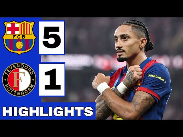 Barcelona vs Feyenoord 5-1 Highlights & All Goals (UEFA Champions League) Barcelona Feyenoord