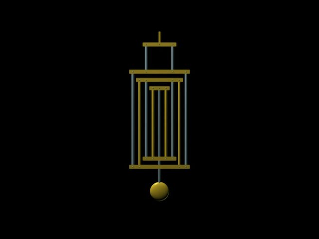 Clocktime: John Harrison Wooden Regulator Longcase 1726, 04 Gridiron Pendulum
