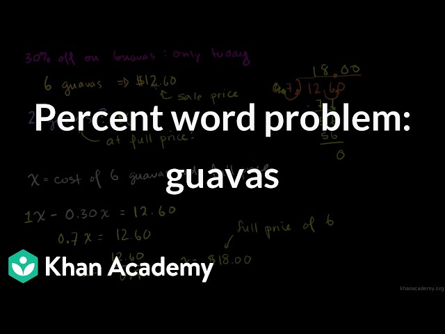 Percent word problem: guavas | Math | Khan Academy (IN accent)