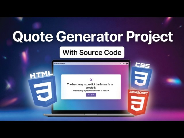 Project Quote Generator | HTML CSS JavaScripts 30 Projects Tutorial