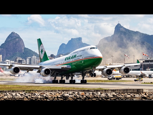TOO CLOSE TO THE SEA! EVA Air Giant B747 Nearly Touches Water in Rio | MSFS 2020