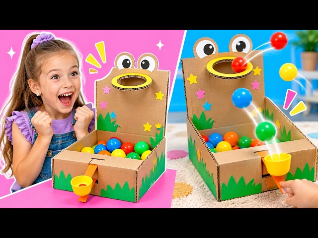 Make a Cardboard Ball Toss Game! 🎯📦 Crafts, Activities & More