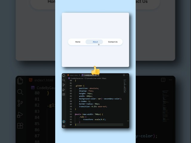 Animated Tab Navigation ✨ Using HTML CSS | #shorts