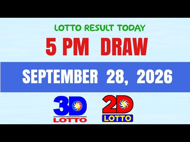 Lotto Result Today 5pm Draw September 28 2026 PCSO Swertres Ez2