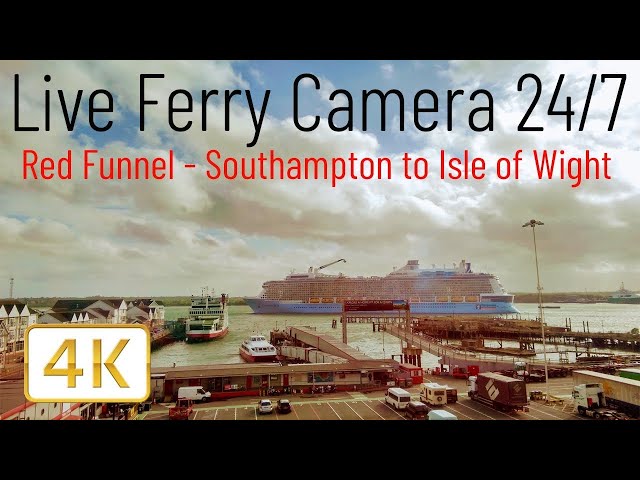 Ferry Cam - Southampton to Cowes Isle of Wight Red Funnel (Live Camera 24/7) in Stereo Sound