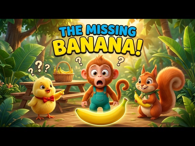 🍌 Bouncy and the Missing Banana! 😂🐒 | Funny 3D Cartoon for Kids | BISON MAN Funs | @BISONMANFuns