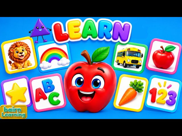 Toddler Learning Videos For 5 Year Olds | ABCs, 123s Shapes, and Nursery Rhymes