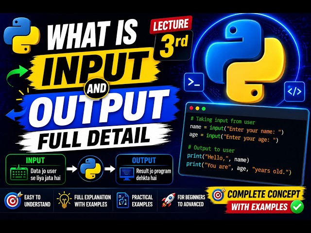 Python Input & Output आसान भाषा में सीखो 🚀 | input() & print() Full Explained | Lecture 3