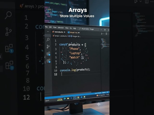 🚀 Learn JavaScript Arrays in 10 seconds! Store multiple values in one variable. #JavaScript
