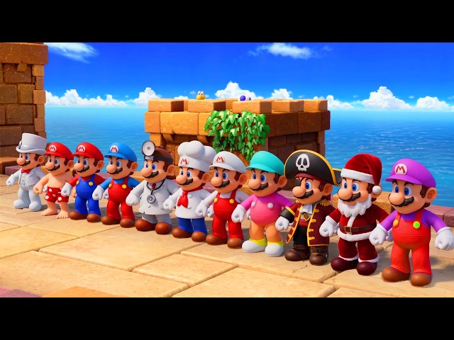 Super Mario Party - Comparison of All Outfits for Character Mario Vs Peach Vs Luigi Vs Daisy 4K