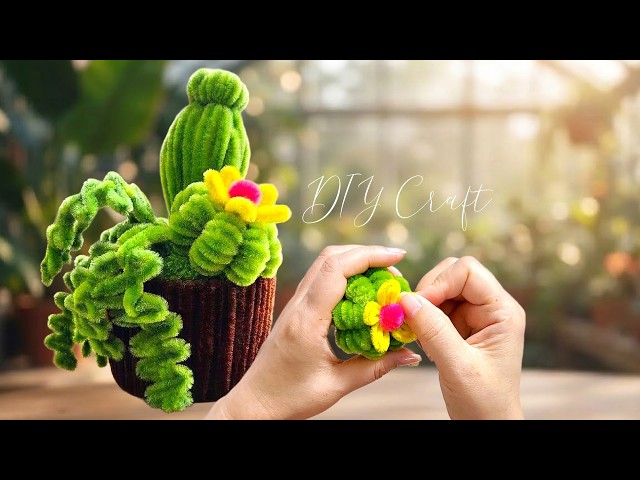 How to Make an Easy Pipe Cleaner Cactus 🌵 | DIY Cactus Tutorial