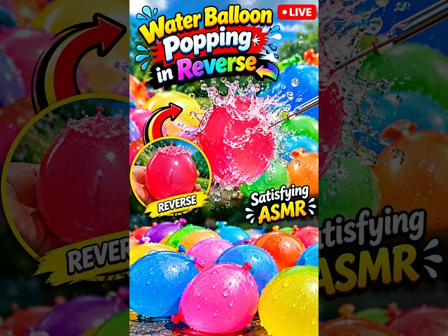 Satisfying ASMR Live👍 Colorful Water Balloons Popping in Reverse 🎈