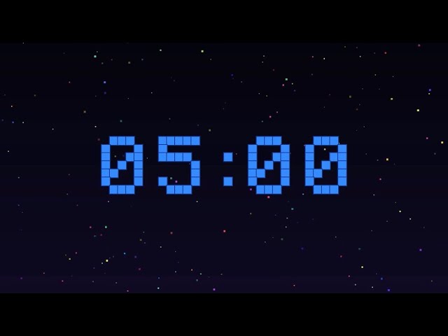 5 minute Countdown - 8-Bit Night Sky & Retro Stars