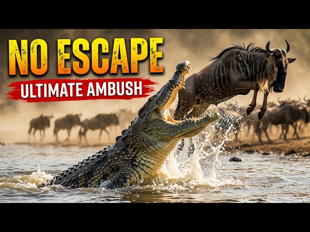 THE ULTIMATE RIVER AMBUSH 🐊 | How Giant Crocodiles Hunt the Great Migration