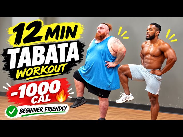 🚨 TRY THIS 12 MIN TABATA WORKOUT! 🔥 Full Body Calorie Burn | No Equipment