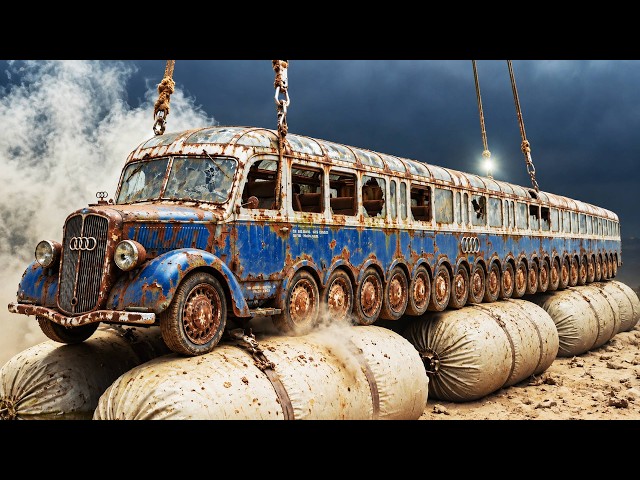 Years of Rust Cover This Massive Bus Before a Careful Heavy Machinery Restoration