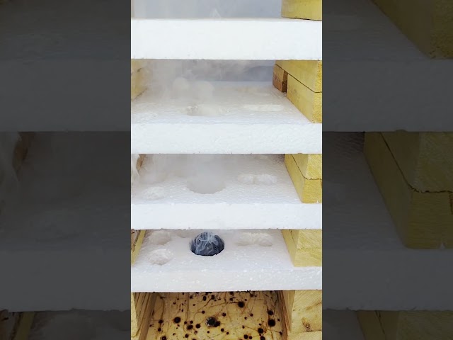 1000°c''Hot Iron Ball on foam tower 🔥 #Thermocol #short #Asmr #experiment