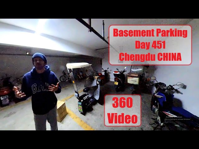Underground E-bike Parking Day 451 360 Chengdu Sichuan CHINA Insta360 ONE X2