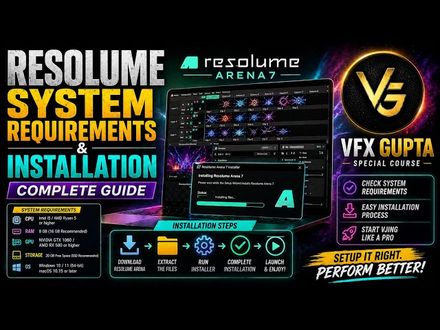 Resolume Arena System Requirment's And About installation. #vfxgupta #resolumearena