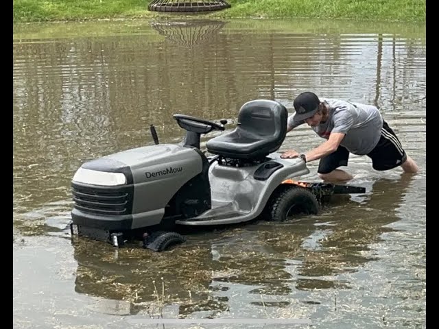 Mowing in a 1ft deep flood