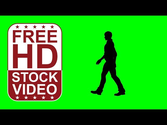 Free Stock Videos – man silhouette walking on green screen seamless loop
