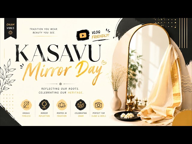 Onam No Copyright Music |  Kasavu Mirror Day | Elegant Onam BGM 2026 ✨🌼