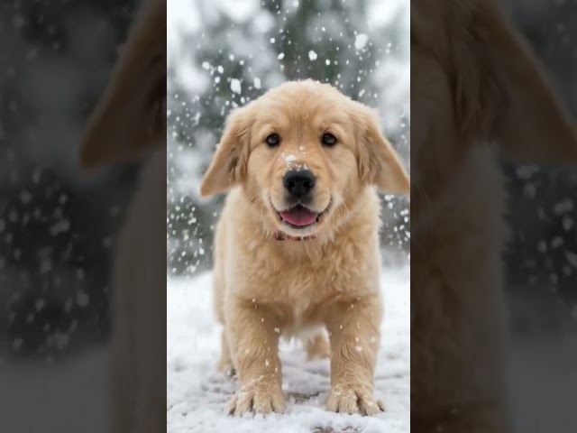 His First Snow Day Was HILARIOUS! 😂❄️ #shorts #puppy