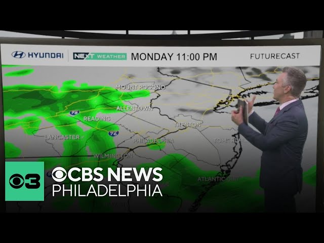 Cool Monday night with chance of late showers in Philadelphia region