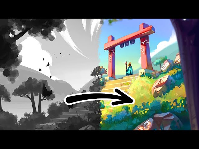 Painting from GRAYSCALE to COLOR | TUTORIAL