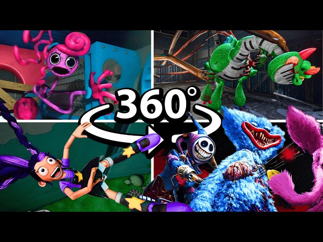 360° YOU ARE The Playtime BUTCHER! ALL BOSS DEATHS in VR Poppy Playtime 1-5