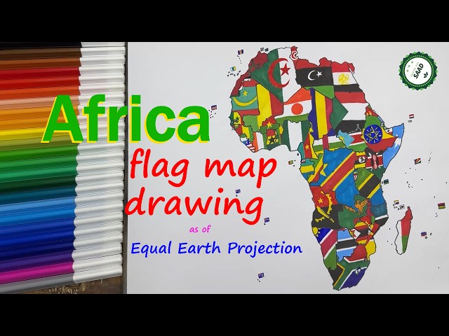 Africa flag map drawing Equal Earth projection | Africa Is Bigger Than You Think! | True Size Map
