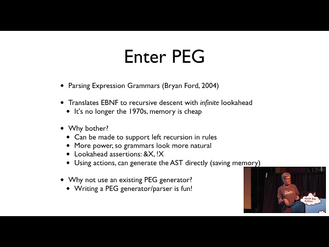 "Writing a PEG parser for fun and profit" - Guido van Rossum (North Bay Python 2019)